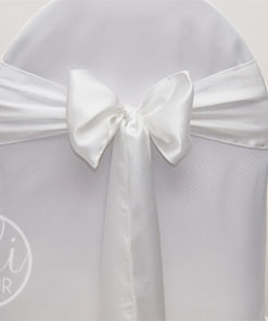 Location noeud blanc satin pour housses de chaises