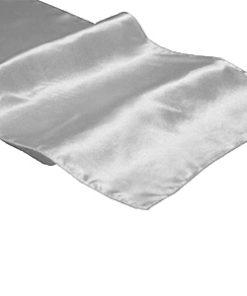 Location chemins de table gris argenté en satin - Décoration de mariage - Poitiers Chatellerault Angouleme