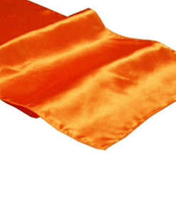 Location chemins de table orange en satin - Mariage tropical, exotique