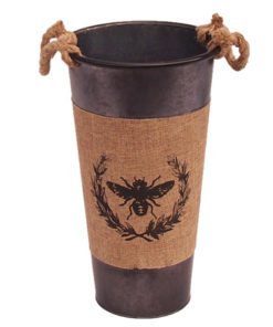 Location grand seau en zinc avec anse en jute - Décoration de mariage