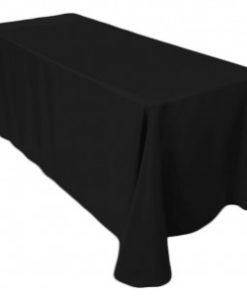 Location nappes rectangulaires noires en polycoton - Poitiers, Niort, La Rochelle, Paris, Lyon, Marseille