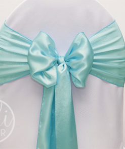 Location noeud vert mint satin pour housses de chaises