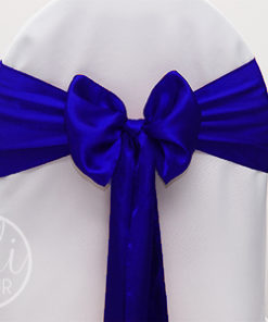 Location noeud bleu roi satin pour housses de chaises