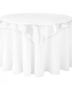 Location surnappes carrees satin blanc mariage