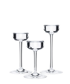 Location trio bougoirs sur pied en verre - Décoration de mariage - Centre de table